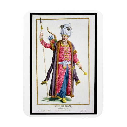 Genghis Khan (c.1162-1227) van 'Receuil des Estam' Magneet (Verticaal)