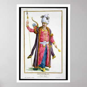 Genghis Khan (c.1162-1227) van 'Receuil des Estam' Poster