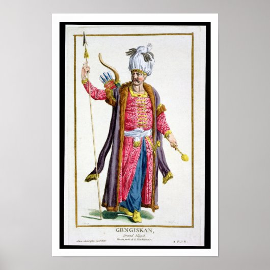 Genghis Khan (c.1162-1227) van 'Receuil des Estam' Poster (Voorkant)