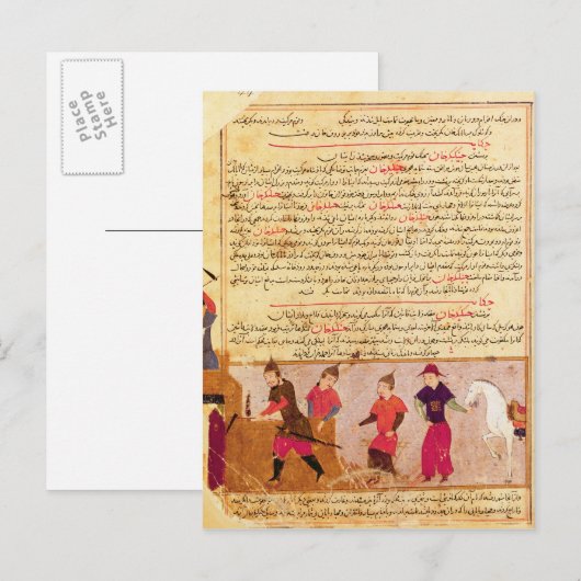 Genghis Khan en zijn zonen door Rashid al-Din Briefkaart (Voorkant / Achterkant)