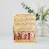 Genghis Khan en zijn zonen door Rashid al-Din Briefkaart (Staand voorkant)