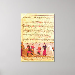 Genghis Khan en zijn zonen door Rashid al-Din Canvas Afdruk