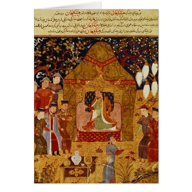 Genghis Khan in zijn tent door Rashid al-Din (Voorkant)
