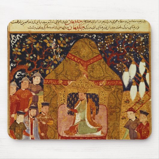 Genghis Khan in zijn tent door Rashid al-Din Muismat (Voorkant)