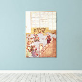 Genghis Khan over een congregatie Canvas Afdruk (Insitu (Houten vloer))