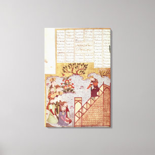 Genghis Khan over een congregatie Canvas Afdruk