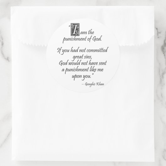 Genghis Khan... Ronde Sticker (Tas)