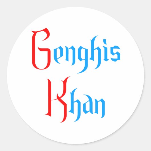 Genghis Khan Ronde Sticker (Voorkant)