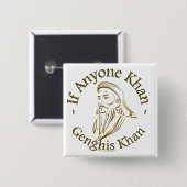 Genghis Khan Vierkante Button 5,1 Cm (Voorkant /achterkant)