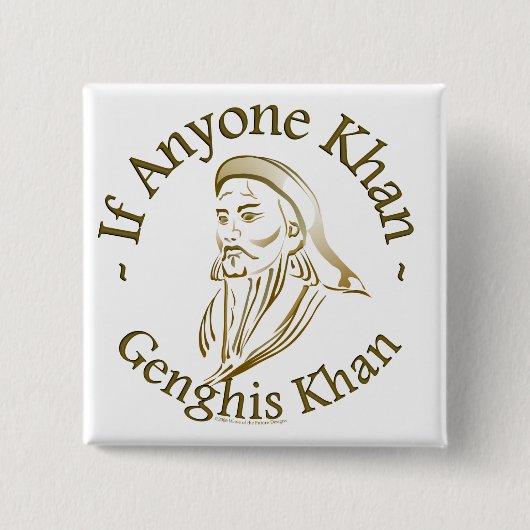 Genghis Khan Vierkante Button 5,1 Cm (Voorkant)