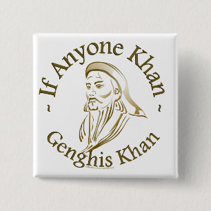 Genghis Khan Vierkante Button 5,1 Cm