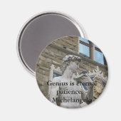 Geniaal is eeuwig geduld. - Michelangelo quote Magneet (Voorkant / Achterkant)
