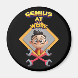 Geniaal werk Grappig Geek Reparatie Computer Anima Magneet