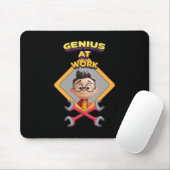 Geniaal werk Grappig Geek Reparatie Computer Anima Muismat (Met muis)