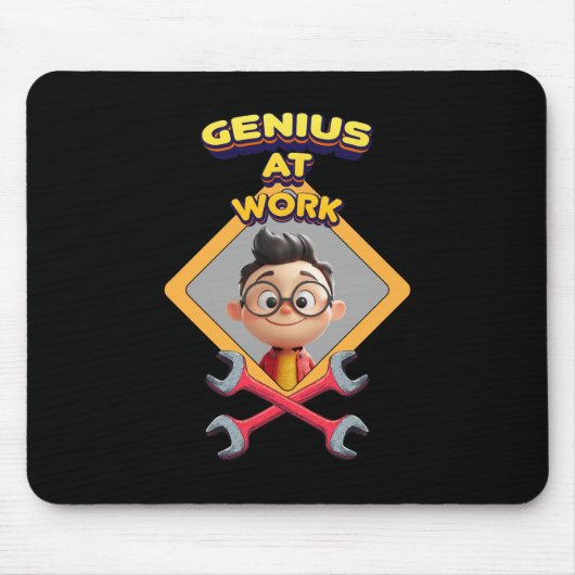 Geniaal werk Grappig Geek Reparatie Computer Anima Muismat (Voorkant)