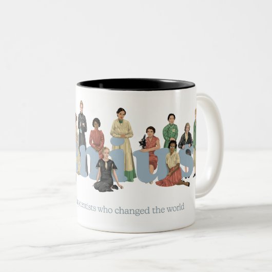 Geniale baanbrekende Vrouw wetenschappers Tweekleurige Koffiemok (Voorkant rechts)