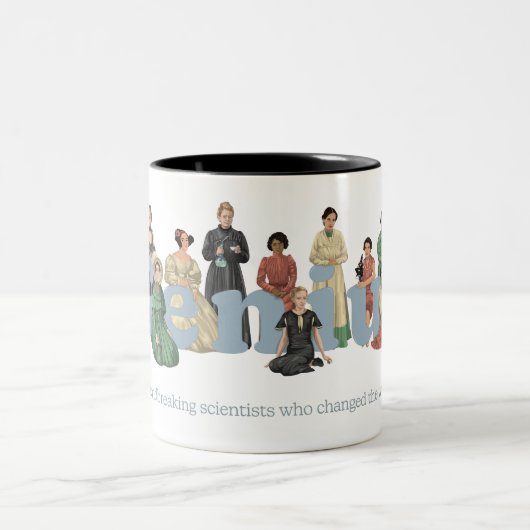 Geniale baanbrekende Vrouw wetenschappers Tweekleurige Koffiemok (Center)