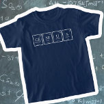 Geniale periodieke tabel elementen chemie naam t-shirt<br><div class="desc">Geniale chemie periodieke tabel termen science t-shirt leest GE NI U S,  of u kunt personaliseren met uw eigen vier-element woord of naam. Een ideaal geschenk voor jonge slimme wetenschappers en begaafde kinderen. Unieke grafische kunst van www.mylittleeden.com</div>