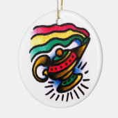 Genie Bottle Waterverf Keramisch Ornament (Links)