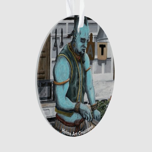 Genie Chef Koken Diner Fantasy Acryl Ornament (voorkant)