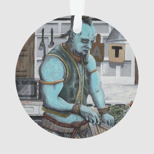Genie Chef Koken Diner Fantasy Acryl Ornament (achterkant)