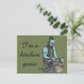 Genie Chef Koken Diner Fantasy Art Briefkaart (Staand voorkant)