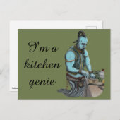 Genie Chef Koken Diner Fantasy Art Briefkaart (Voorkant / Achterkant)