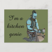 Genie Chef Koken Diner Fantasy Art Briefkaart (Voorkant)