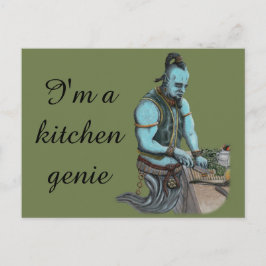 Genie Chef Koken Diner Fantasy Art Briefkaart
