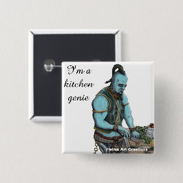 Genie Chef Koken Diner Fantasy Art Button