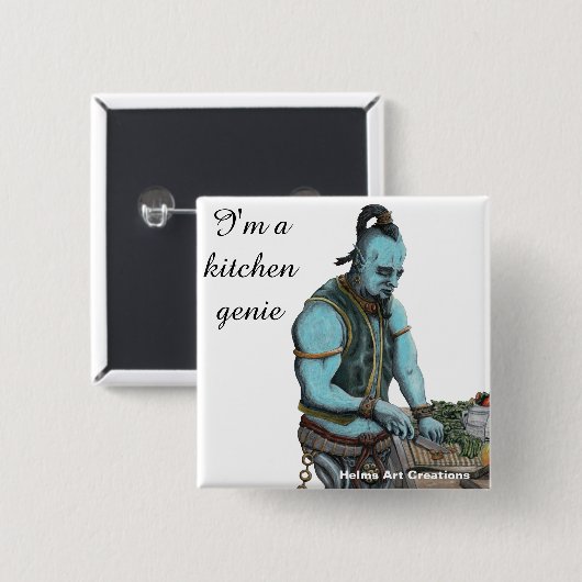 Genie Chef Koken Diner Fantasy Art Button (Voorkant /achterkant)