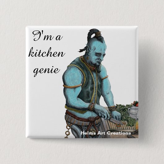 Genie Chef Koken Diner Fantasy Art Button (Voorkant)