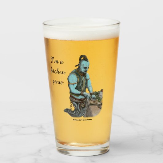 Genie Chef Koken Diner Fantasy Drink Glas (Voorkant gevuld)