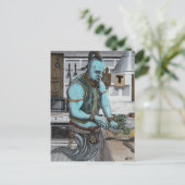 Genie Cooking Kitchen Magic Fantasy Art Briefkaart (Staand voorkant)