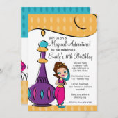 Genie en Lamp Uitnodiging (Voorkant / Achterkant)