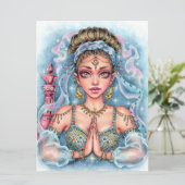 Genie Fairytale Fantasy Vrouw Magic Art Kaart (Staand voorkant)