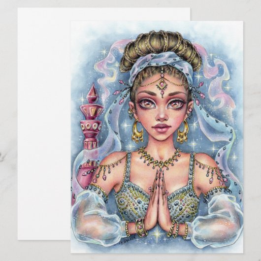 Genie Fairytale Fantasy Vrouw Magic Art Kaart (Voorkant / Achterkant)