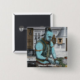 Genie Koken Keuken Magic Fantasy Art Button