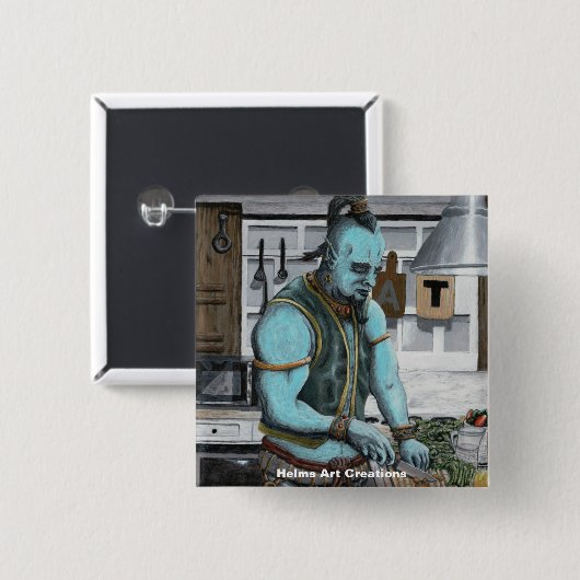 Genie Koken Keuken Magic Fantasy Art Button (Voorkant /achterkant)