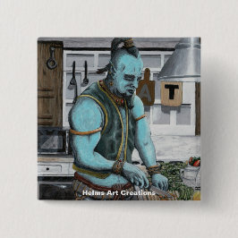 Genie Koken Keuken Magic Fantasy Art Button