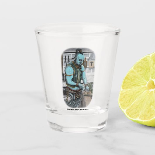 Genie Koken Keuken Magic Fantasy Art Shot Glas (Voorkant)
