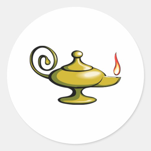 Genie Lamp Ronde Sticker (Voorkant)