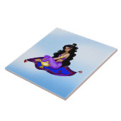 Genie Magisch Tapijt Lamp Blauwe Lucht Tegeltje (Zijkant)