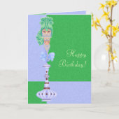 Genie op een fles kaart (Gele Bloem)