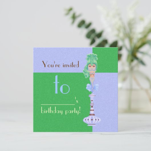 Genie op een fles kaart (Staand voorkant)