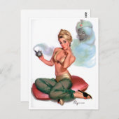Genie Pin Up Briefkaart (Voorkant / Achterkant)