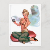 Genie Pin Up Briefkaart (Voorkant)