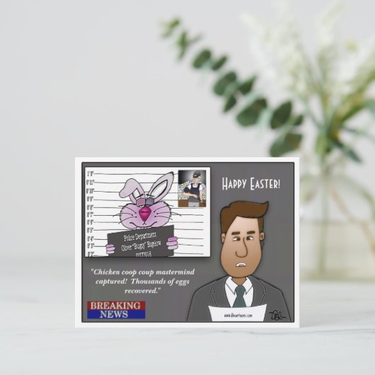 Genie van de Kippenhok Coup Feestdagenkaart (Staand voorkant)