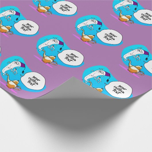 genie van de lamp grappige cartoon cadeaupapier (Hoek)