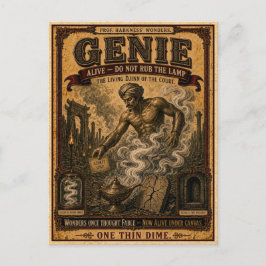 Genie, Vintage Circus Monster Briefkaart